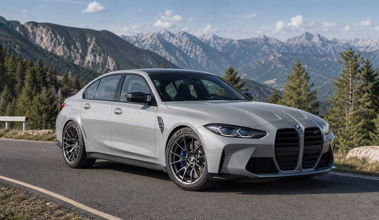 Best 18 vs 20 Inch Wheels for Performance Cars BMW M3 lightweight forged wheels on a mountain road