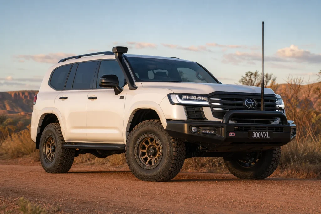 Toyota Land Cruiser 300 with bronze forged 18 inch off road wheels