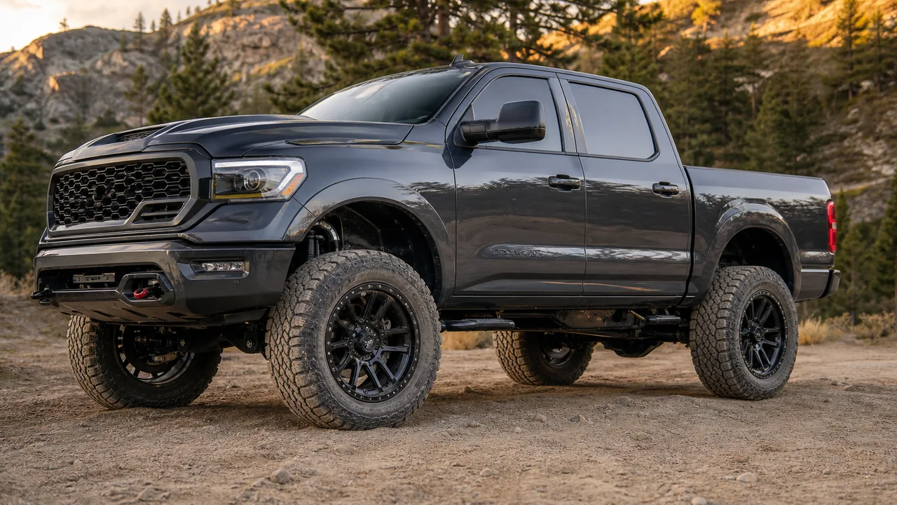 Forged vs Cast Wheels Guide for Better Truck Builds Lightweight forged off road wheel fitted to a 4x4 truck in outdoor conditions