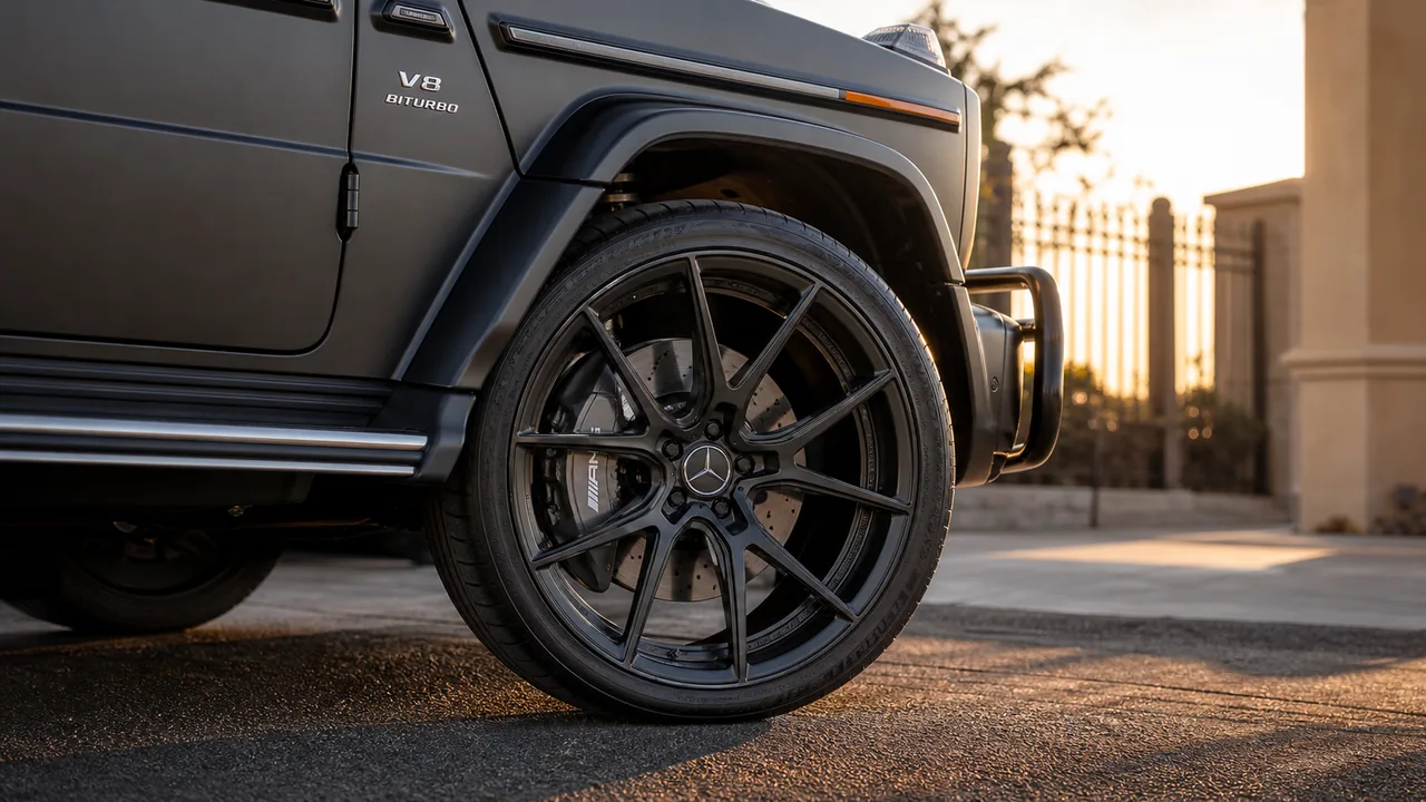 Best G-Class Forged Wheels for a Strong Street Setup Mercedes G-Class forged concave wheel close-up with brake clearance