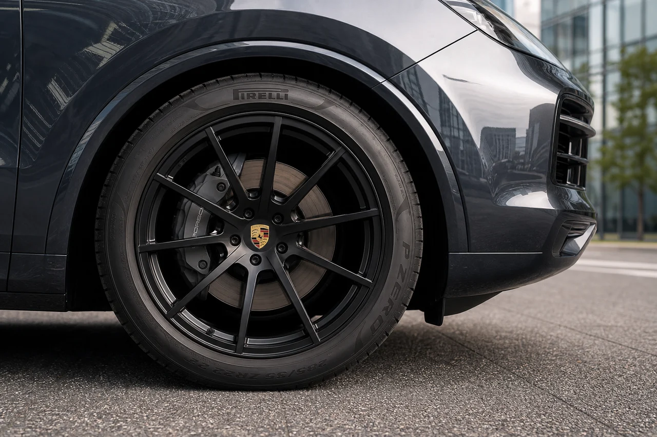 22 Inch Forged Wheels: Best Setup for Luxury SUVs Porsche Cayenne 22 inch forged monoblock wheel close up