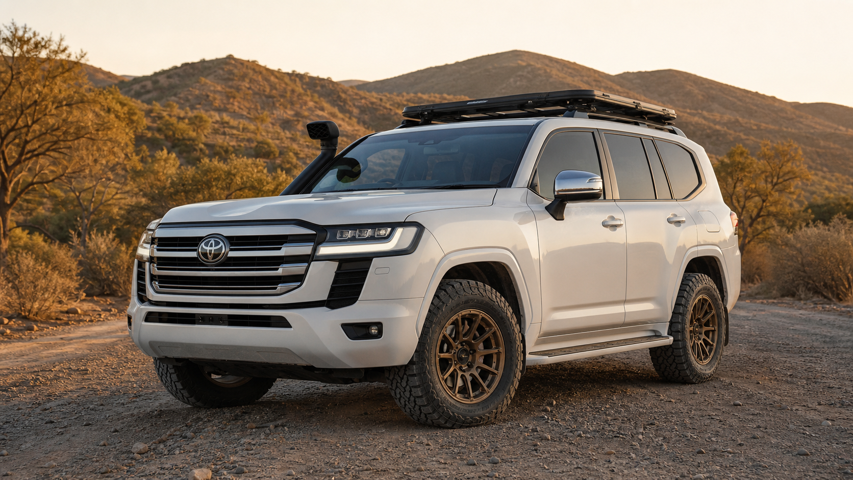 Toyota Land Cruiser 300 with bronze forged off-road wheels